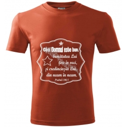 Tricou rosu cupru, Caci Domnul este bun...